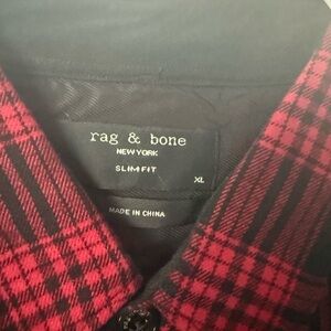 rag & bone Red and Black Dress Shirt